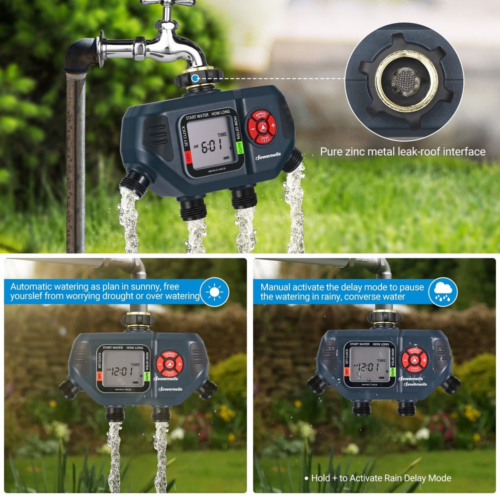 DEWENWILS Sprinkler Timer Programmable Water Timer for Garden Irrigation Auto