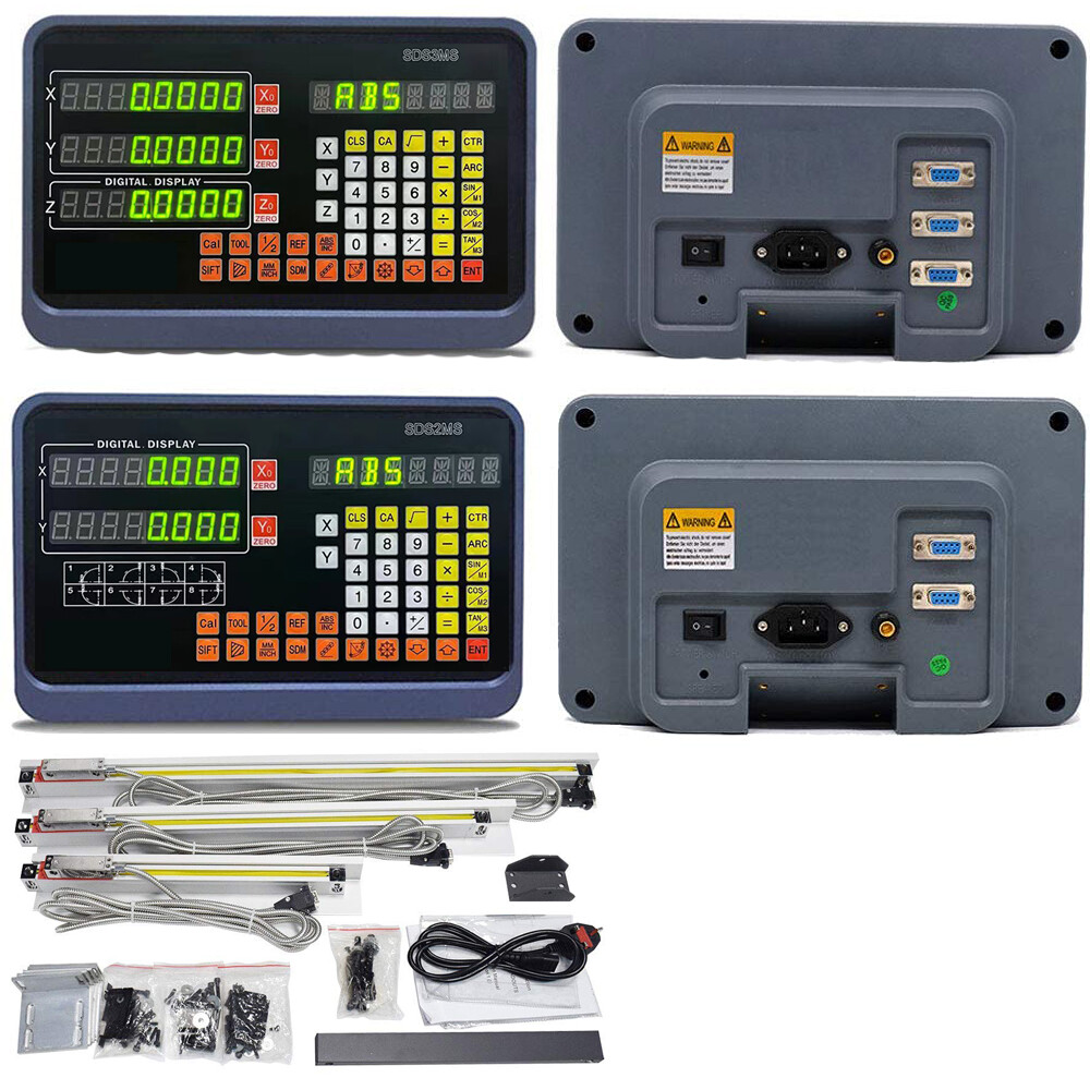 2/3 Axis DRO Digital Readout Linear Scale 5μm Encoder for Bridgeport Mill Lathe