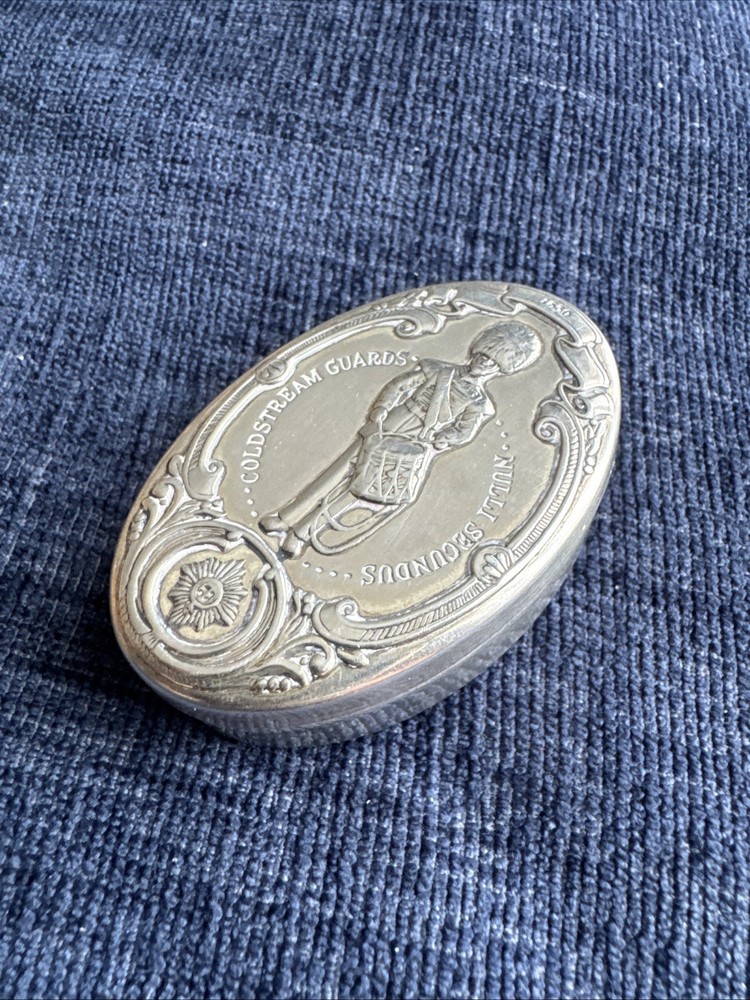 sterling silver guards regiments coldstream guards pill box