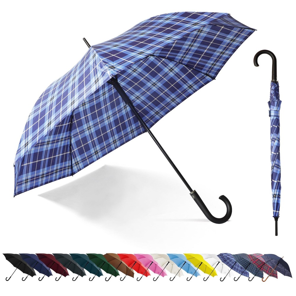 Best Large Stick Umbrella Windproof Automatic Open 50 Inch with Hook Handle Over
