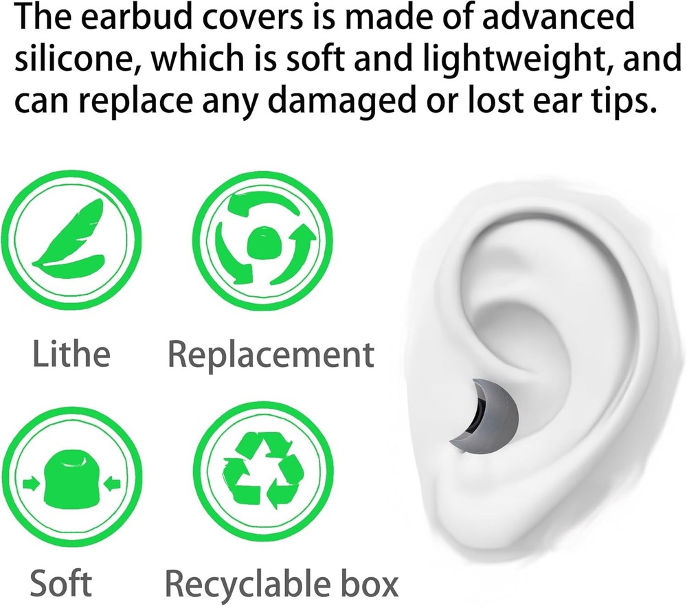 Silicone Replacement Earbud Tips Covers Eartips Fit multicolour/01