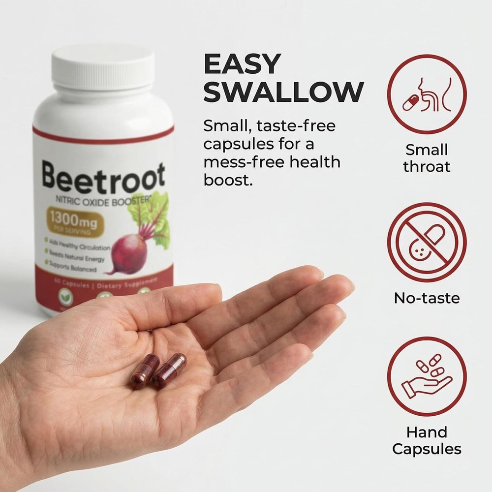 Lemeli Beetroot - 1300mg, Lemeli Beet Root Supplement 60 Capsules