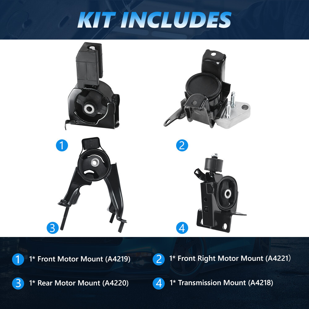 4PCS Engine & Trans Mount For 2003-2008 Toyota Corolla Matrix Pontiac Vibe 1.8L