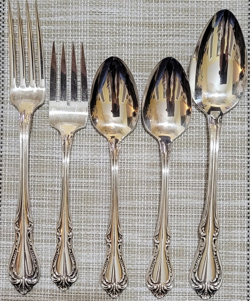 5 Pcs - Oneida Wm A Rogers Silverplate Chalice-Harmony Overlaid