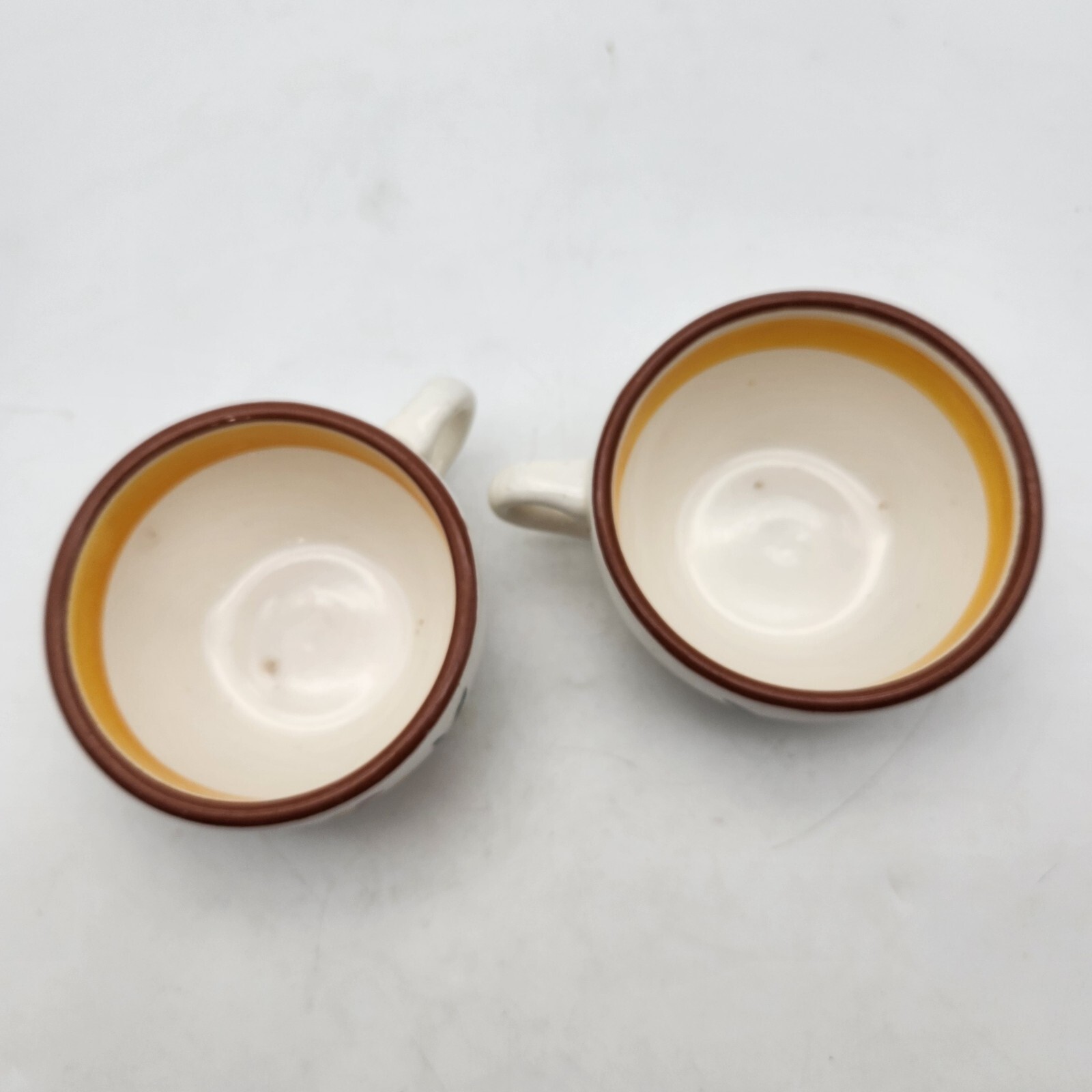 1950's Stangl Pottery Tiger Lily Hand Painted Cups #3965 Lot of 2 USA 2" Tall