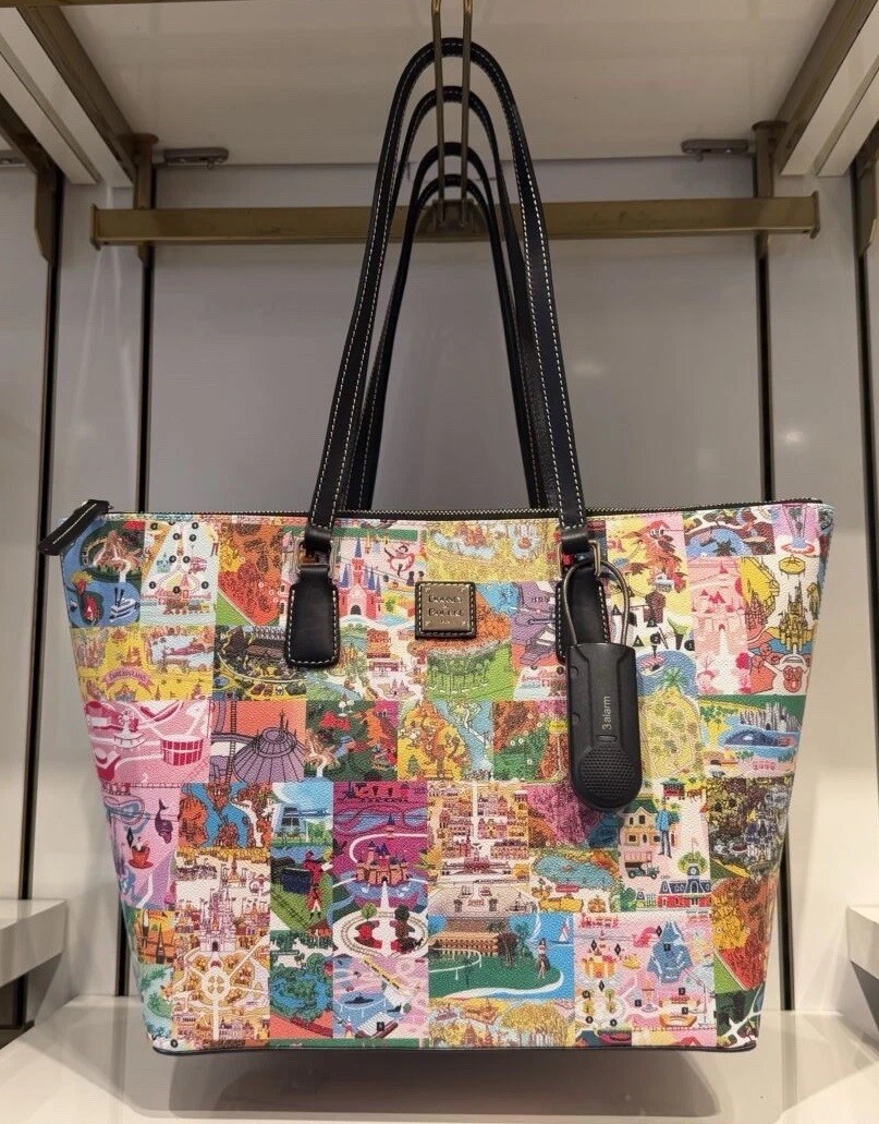 2026 Disney Parks Dooney & Bourke Vintage Park Map Icons Tote Bag NWT