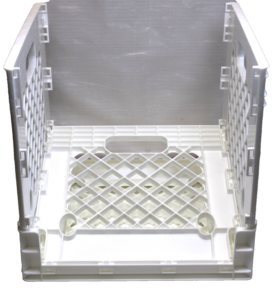 12"/LP Vinyl Record White Plastic Case Foldable-Road/Storage Stackable(80 vinyl)