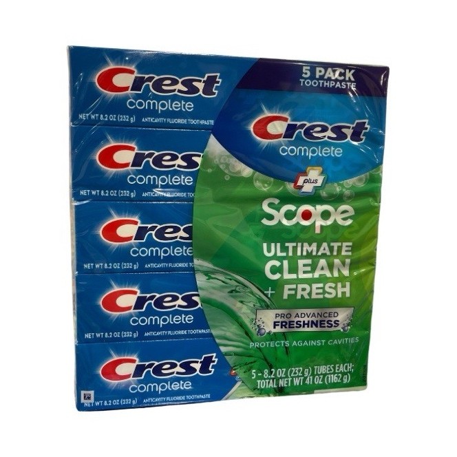 Crest Complete Plus Scope Ultimate Clean Fresh Fluoride Toothpaste 5 Pack