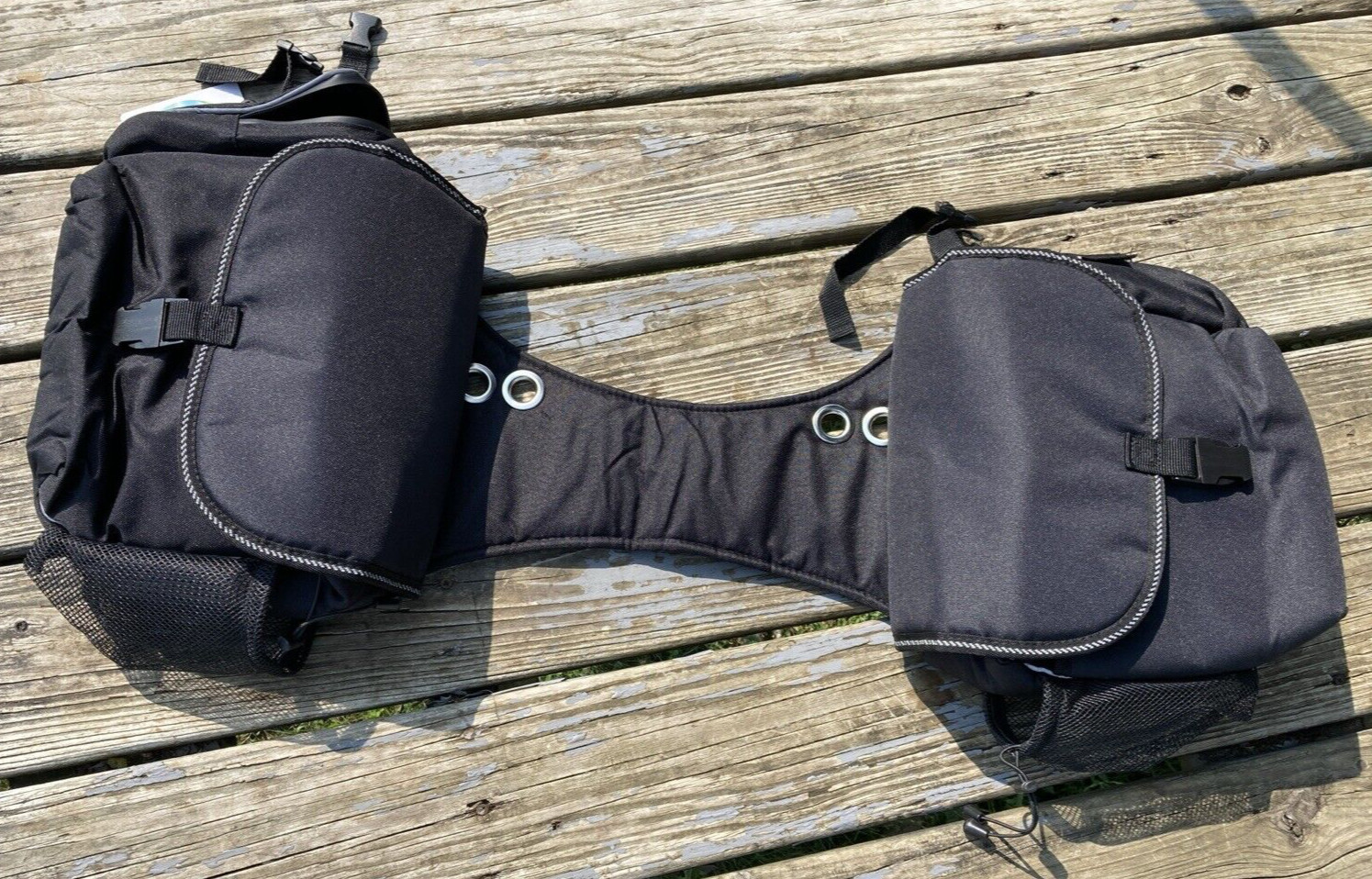 Insulated black nylon, 600D, Western horse gear saddle bags w/multiple pockets