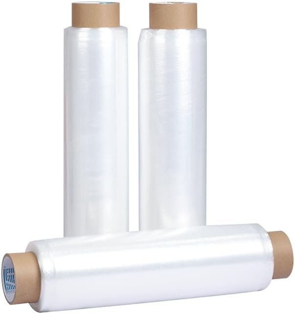 18" x 1500' 80 Gauge 4 Rolls Pallet Wrap Stretch Film Hand Shrink Wrap 1500FT