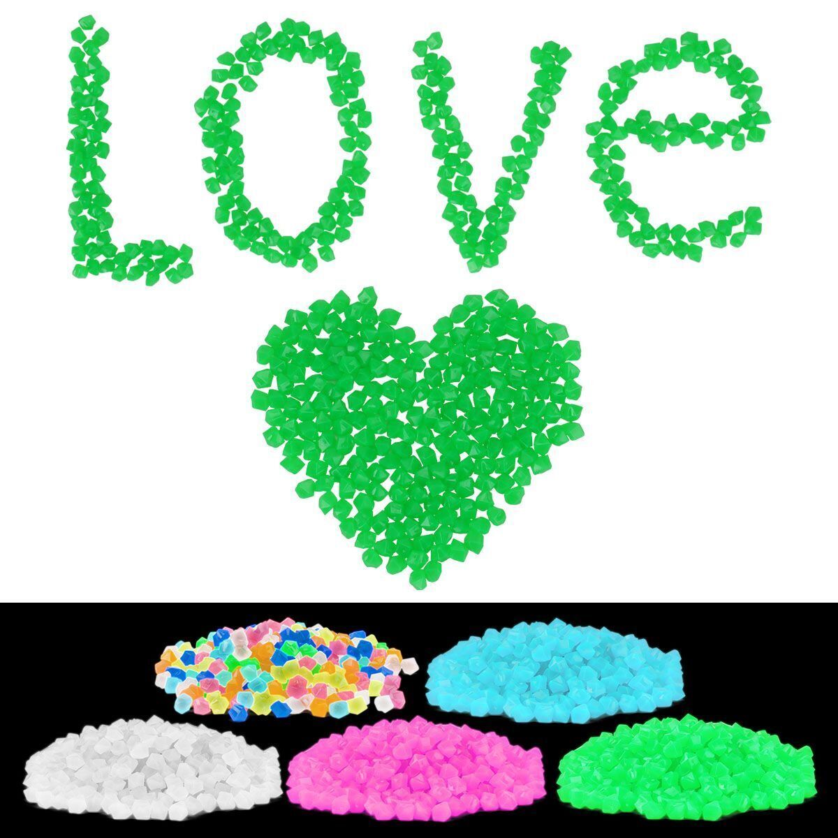 600/300x Glow in The Dark Pebbles Garden Glowing Rocks Fish Tank Luminous Stones