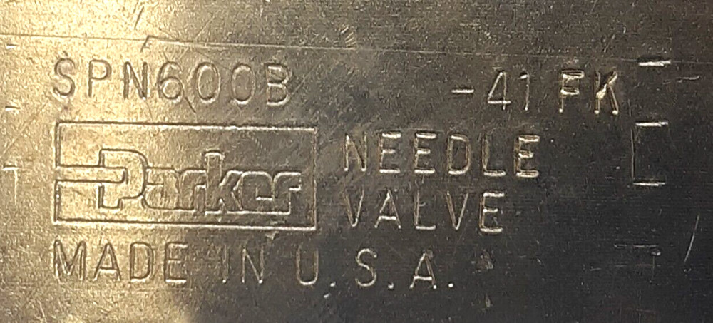Parker SPN600B Needle Valve