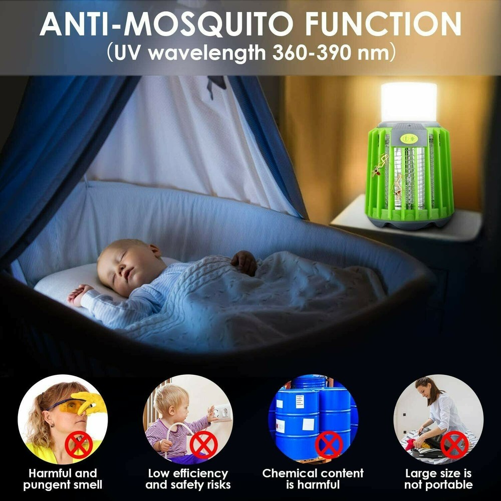 Albrillo Camping Lantern Flashlight Bug Zapper 4-in-1 Rechargeable Light