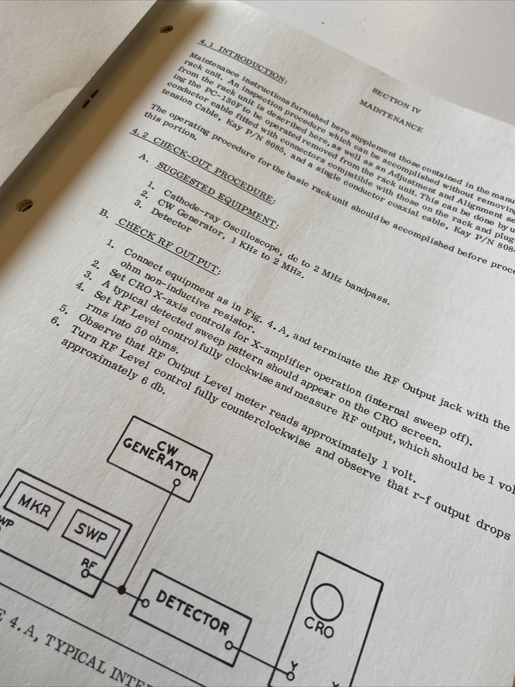 Kay Sweep Plug-In PC-130F Instruction Maintenance Manual Schematics