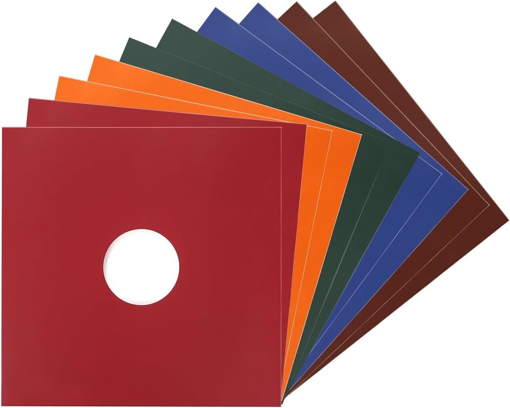Facmogu 10PCS 12in Multicolor Vinyl Record Jackets, Thickened