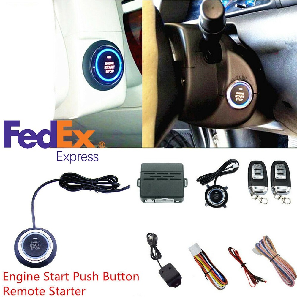 Car Alarm System Security Vibration Alarm Engine Starter Push Button Remote Kit