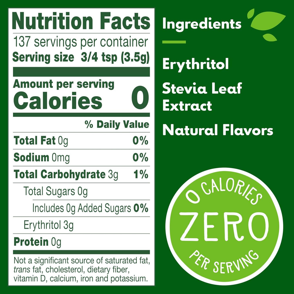 Stevia Leaf Sweetener Zero Calorie Refill Bag 17 oz