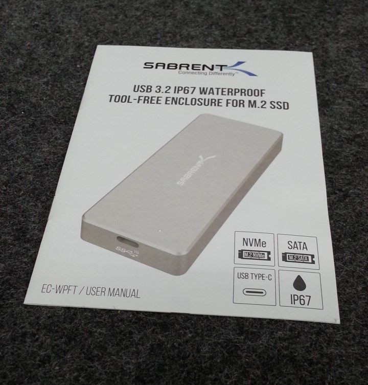 SABRENT EC-WPTF USB 3.2 Gen 2 Water-Resistant M.2 Drive Enclosure Silver