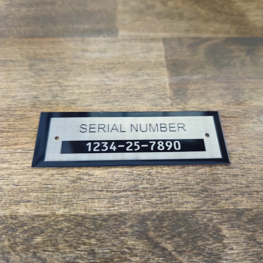 Custom 1"x3" Serial Identification Number Silver | Plate ID Information Tag