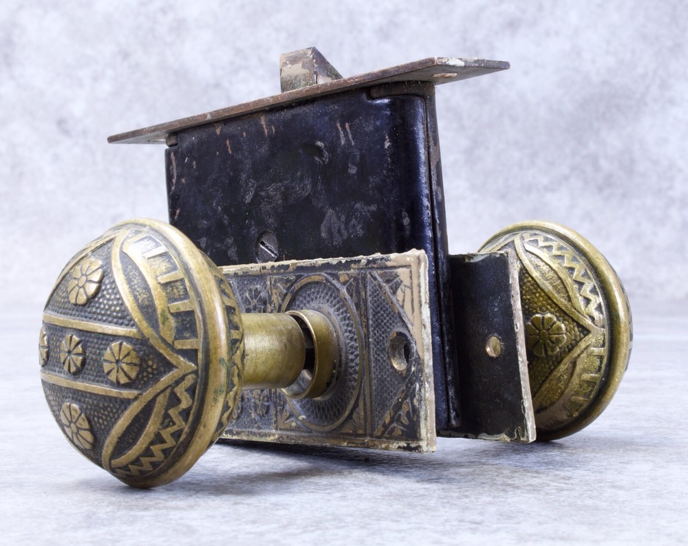 Antique Ornate Brass Door Knobs