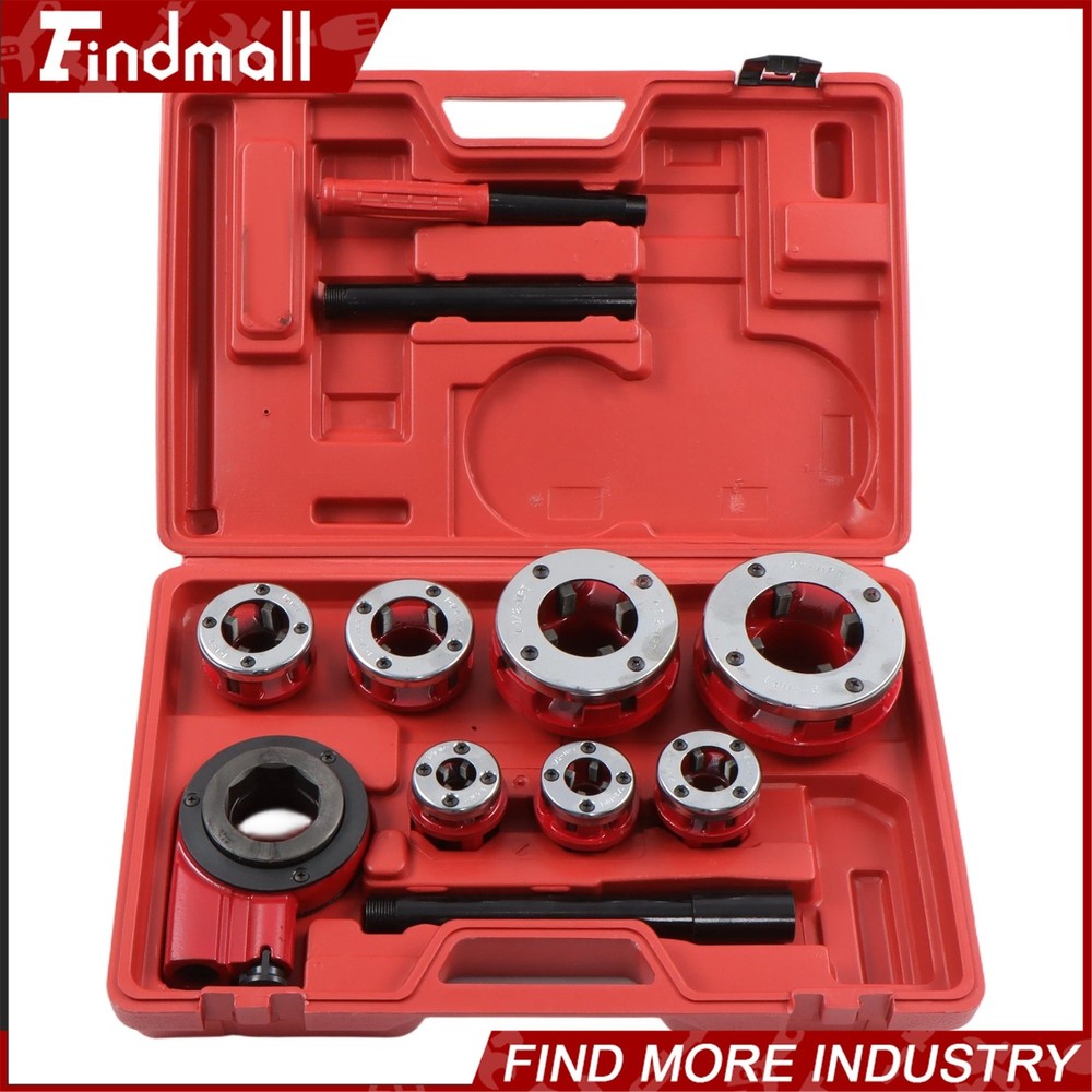 Findmall 7 Size Pipe Threader W/ Handle Pipe Threader Threading 3/8" To 2" Dies