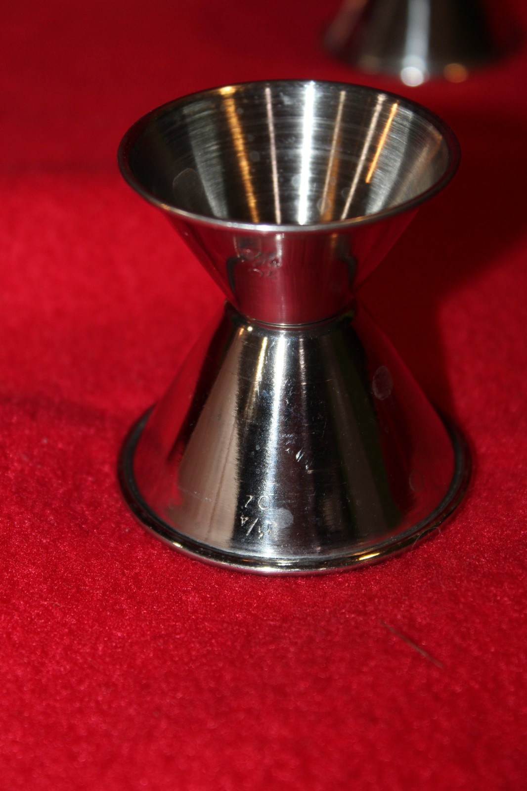 LOT OF 6 Winco J2 Jiggers Stainless Steel 3/4 & 1 Ounce - NEW OLD STOCK