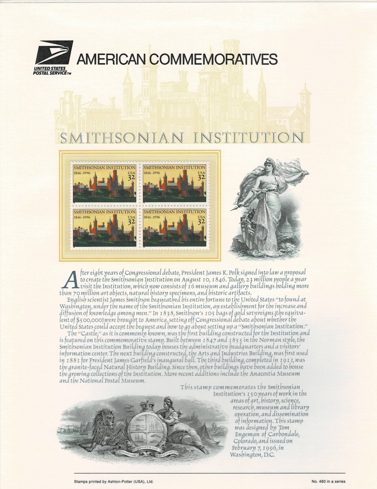 USPS Commemorative Stamp Panels USPS 1996