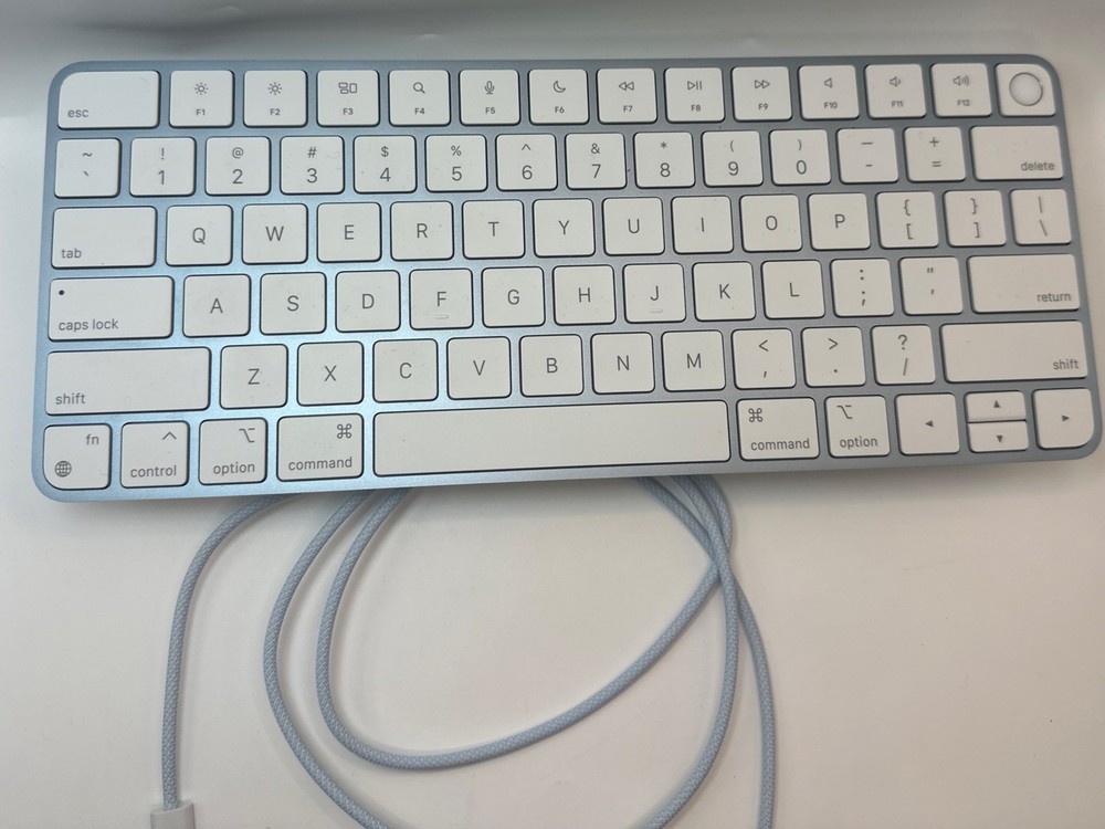 Apple Magic Keyboard with Touch ID Model A2449 Blue Frame White Keys