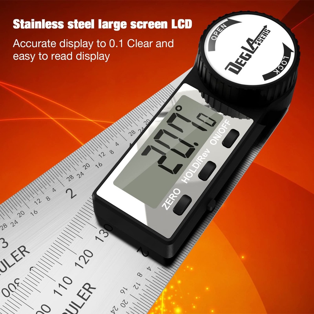 Digital Angle Finder Protractor, DEGLASERS Protractor 7inch/200mm...