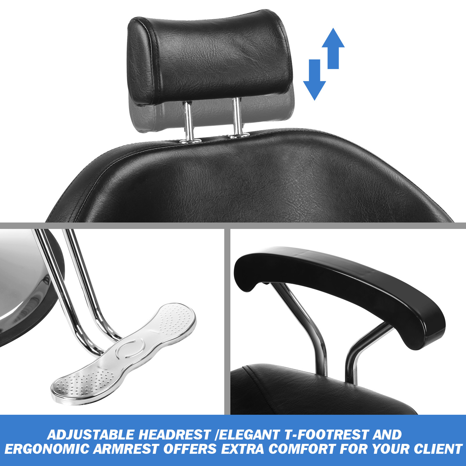 Reclining Hydraulic Barber Chair Styling Salon Beauty Shampoo Spa Equipment