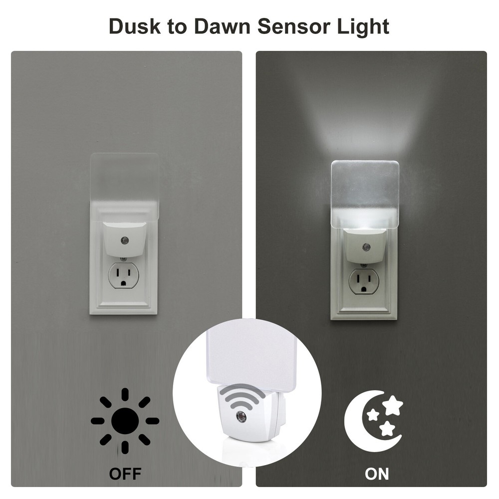 DEWENWILS Plug-in LED Night Light with Light Sensor Dusk-Dawn Bathroom Light