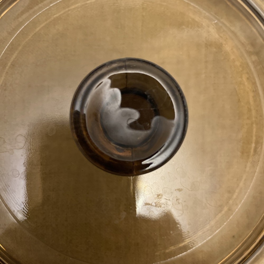 Vintage Corning Ware Vision Lid Replace Piece 5” Inner Diameter 6” Outer Amber