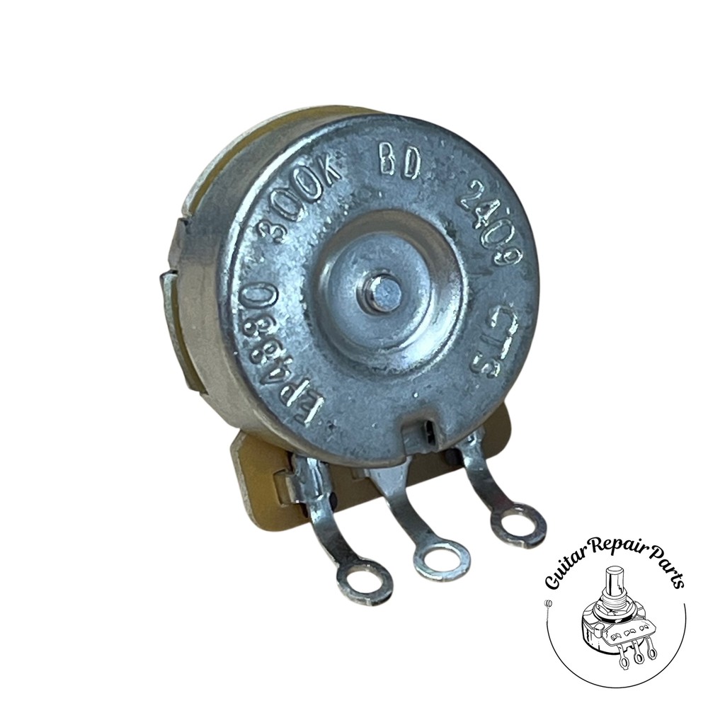 CTS 300K Potentiometer, Audio Taper, Dimpled, 3/8" Bushing, Split-Shaft