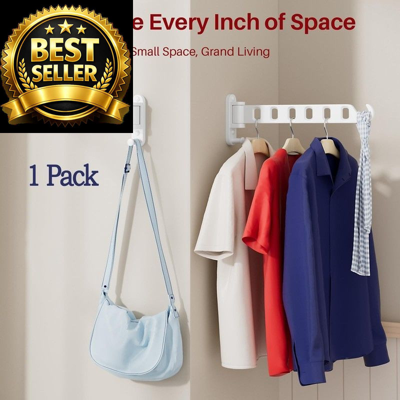 SOLVESTIS Wall Mounted Drying Rack 1 Pack, Foldable 11.42" Wide, White