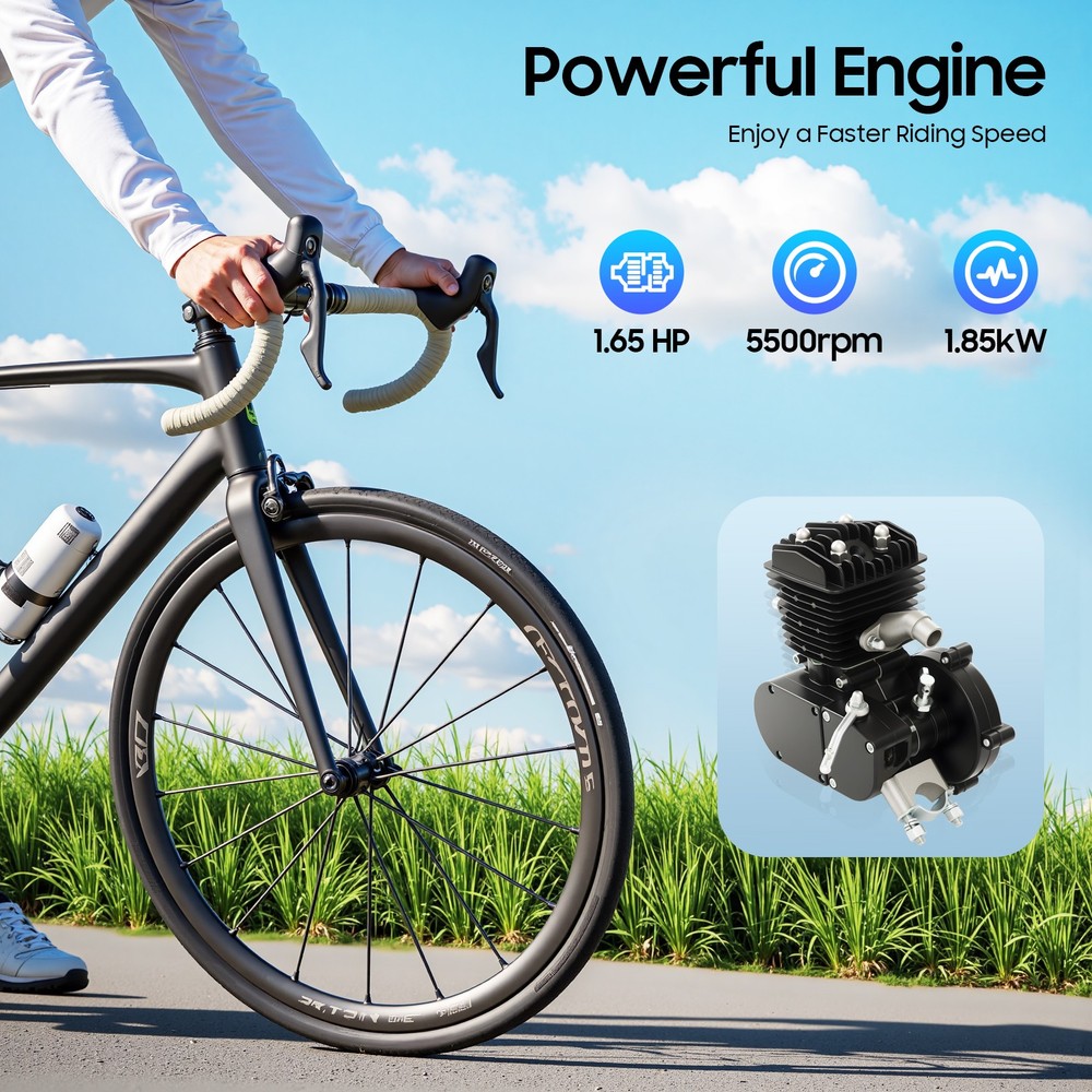 2 Stroke 80CC Bicycle Engine , Gas Motor Engine with CDI Ignition System,