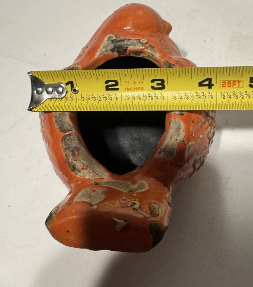 Ceramic Orange Bird Décor-As Planter or For Candles