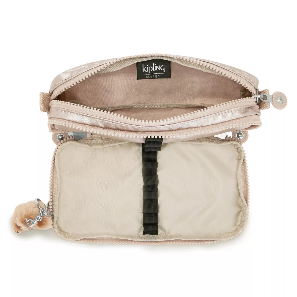 Kipling Chap Metallic Pencil Case Quartz Metallic