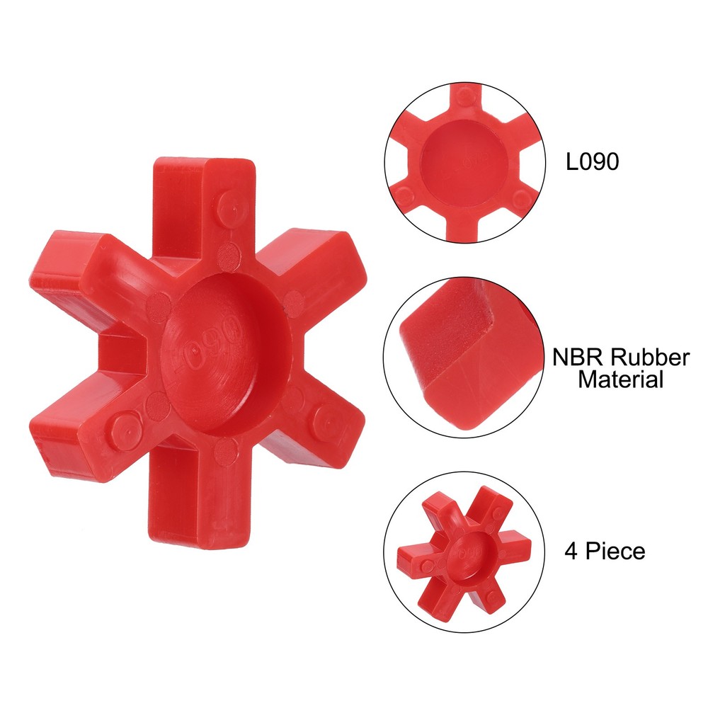 4pcs L090 Jaw Coupling Insert for L Jaw Coupling L-Jaw Coupler Set Red