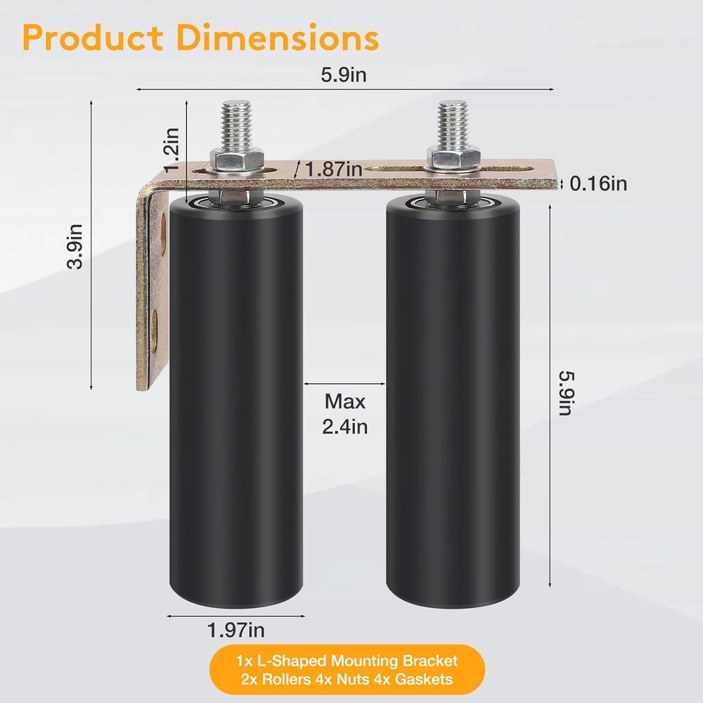 Heavy Duty Sliding Gate Roller - Adjustable L-Bracket