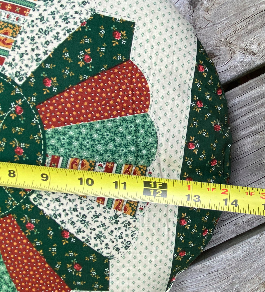 Vintage Handmade Dresden Plate Quilt Pattern Pillow Boho Cottage 70s Patchwork