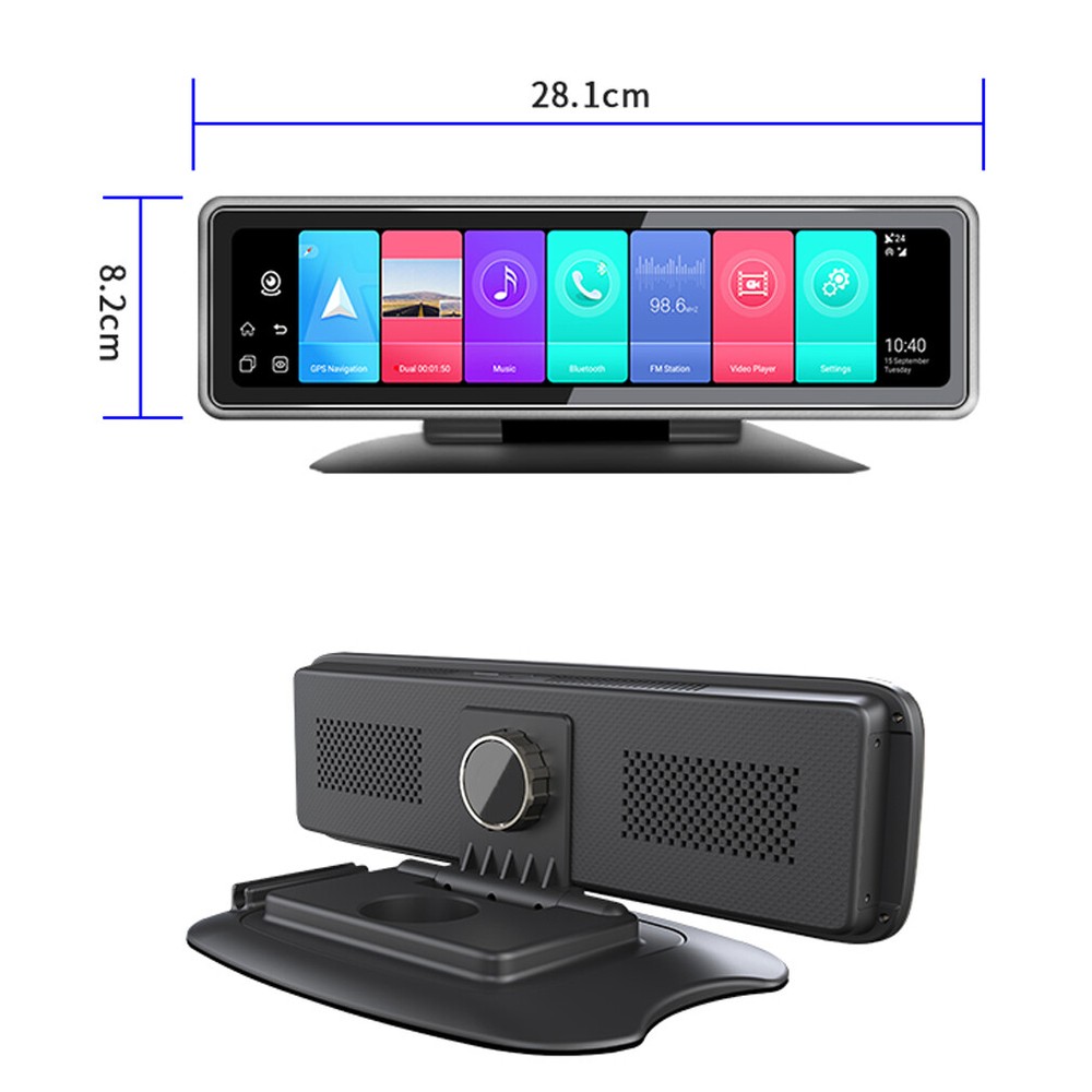 4 cameras recording Android 8.1 rearview mirror dash camera video recorder