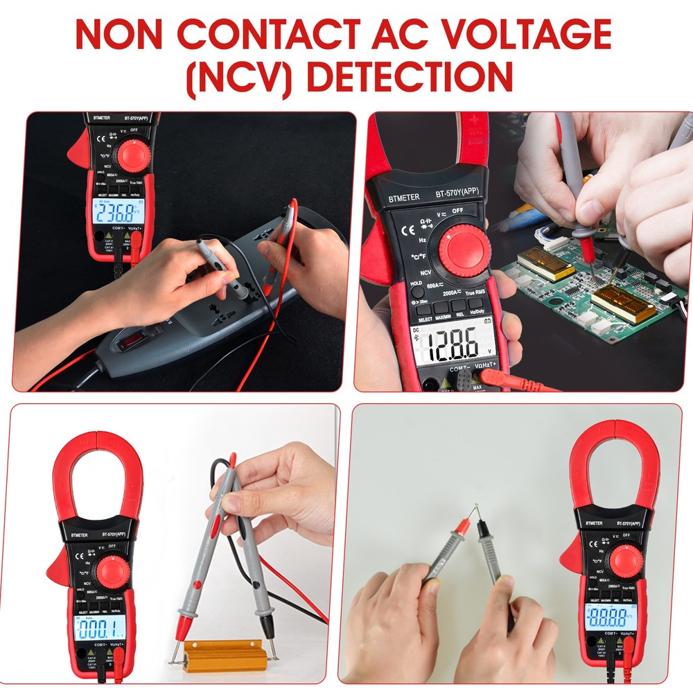 Digital Clamp Meter Multimeter TRMS 60A-1000A AC/DC Current Voltage Amp Tester