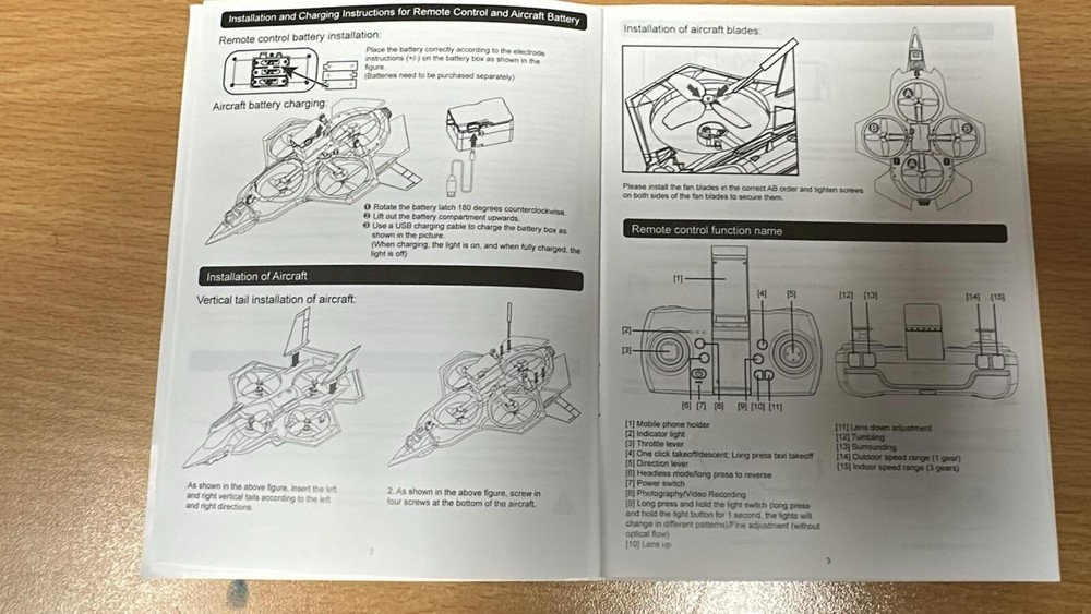Fighter Quadcopter Jet Drone HD Camera Brushless Motor FPV Flight