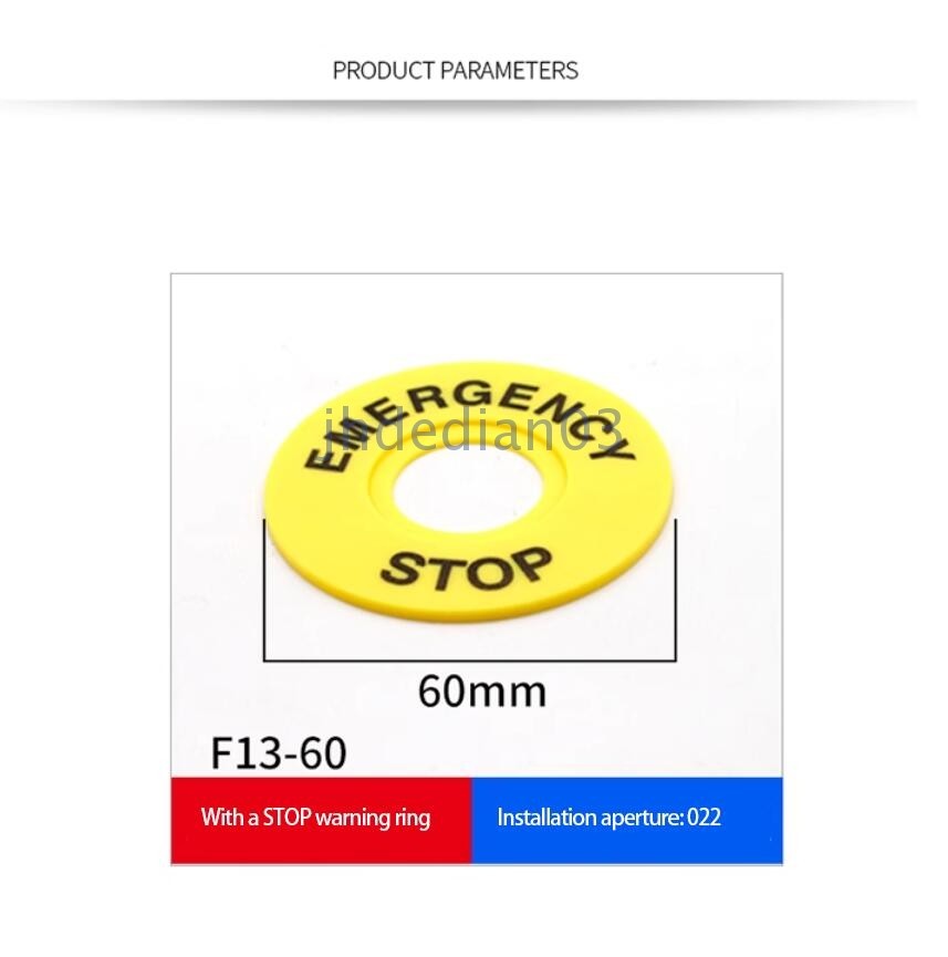 Emergency stop button switch 22mm label frame warning ring mark STOP 60mm 10PCS