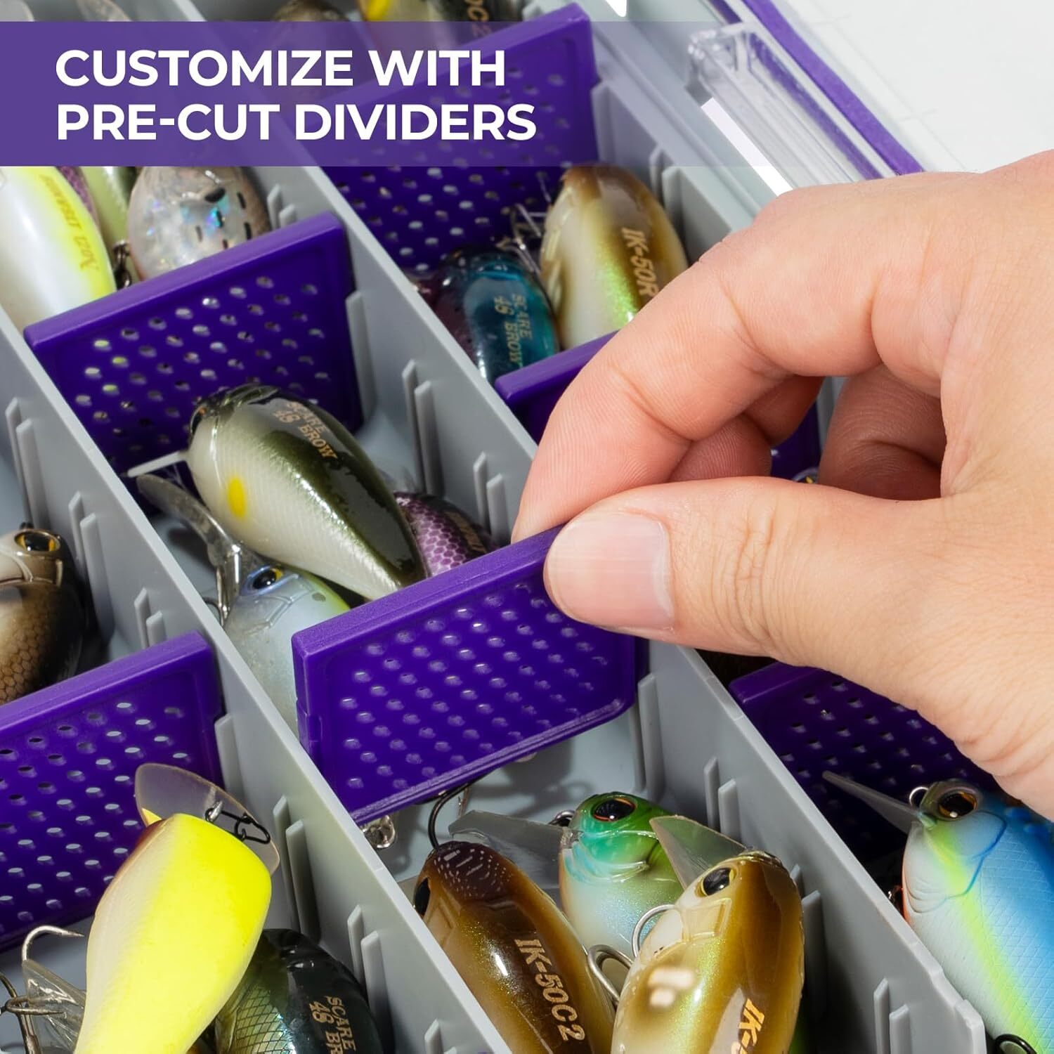 KastKing Fishing Tackle Box 3600 3700 Trays Waterproof W/Removable Dividers