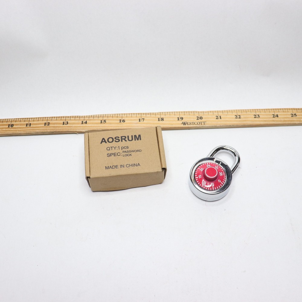 AOSRUM Safe Combination Padlock Steel Red
