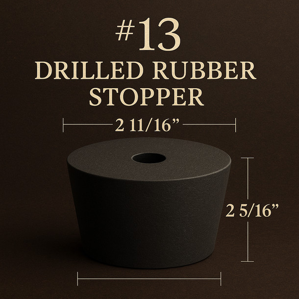 LD Carlson No. 13 Drilled Rubber Stopper