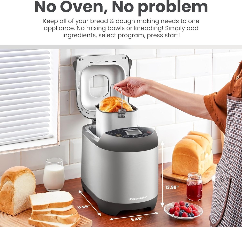 Luxury Programmable Bread Maker: 3 Sizes, 19 Functions, Perfect Bread Every Time