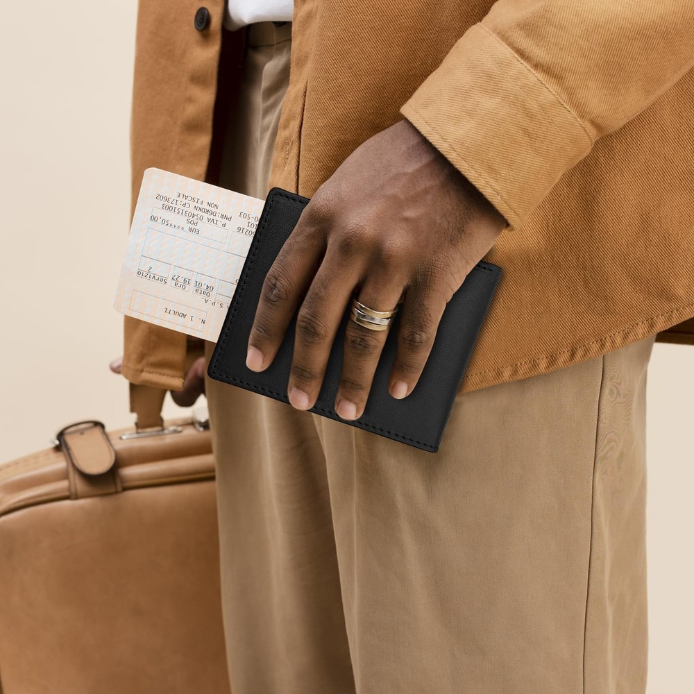 WisePoint Bifold Wallets for Men, RFID Blocking Wallet Leather gray