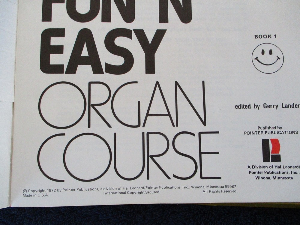 1972 Organ Course Complete Fun 'N Easy Hal Leonard / Pointer in Original Box